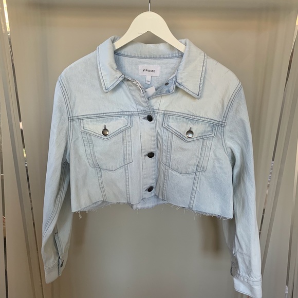 FRAME Ultra Crop Denim Jacket - Picture 4 of 14
